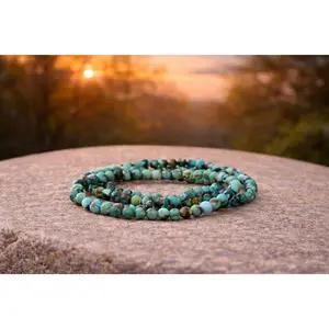 4mm Natural Turquoise Crystal Stone Energy Bracelet