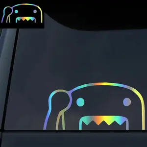 Waving Half Domo Kun JDM Funny Vinyl Decal Car Window Bumper Sticker SUV Trunk Decoration Styling Cover Scratches