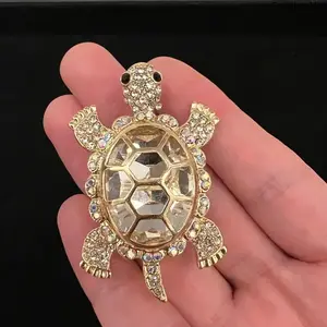 Handmade Pure Copper Turtle Brooch, Good Luck Home Decor & Party Gift