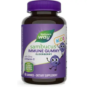 Sambucus Elderberry Immune Gummies for Kids, Immune Support Gummies, with Black Elderberry Extract, Vitamin C and Zinc, 60 Gummies