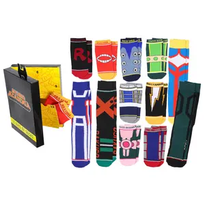 My Hero Academia Men's 12 Days Of Socks Crew and Ankle Mix and Match Advent Gift Box Set 12 Pairs