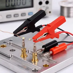 Professional Red Black Alligator Clip Set with Banana Plugs, High Conductivity Copper Test Leads, Insulated Safety Multimeter Probes, Electrical Tools & DIY Electronics Repair Accessories for Circuit Testing