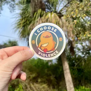 Choose violence duck sticker