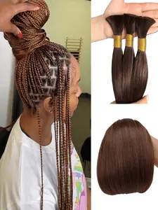 1PC Boho Style Human Hair Extensions Bulk Hair Straight Real Human Hair Perfect for Boho Braids Styling Essential Hair Weave Extensions