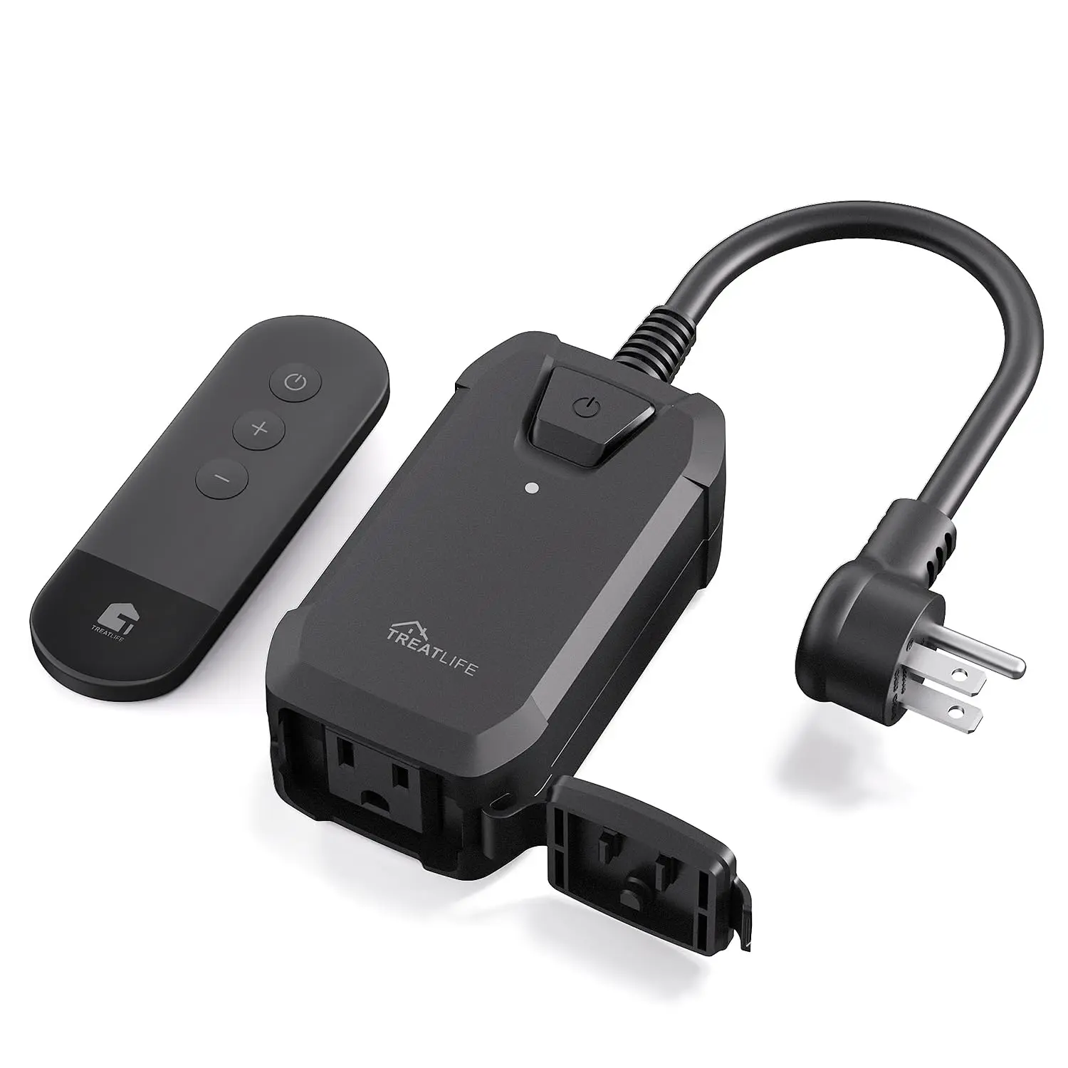 Dimmer Plug with 100FT Wireless Remote Control, IP44 Weather Resistance, Outdoor Dimmer for String Lights, Lamps, Patio Lights, Max Power 400W