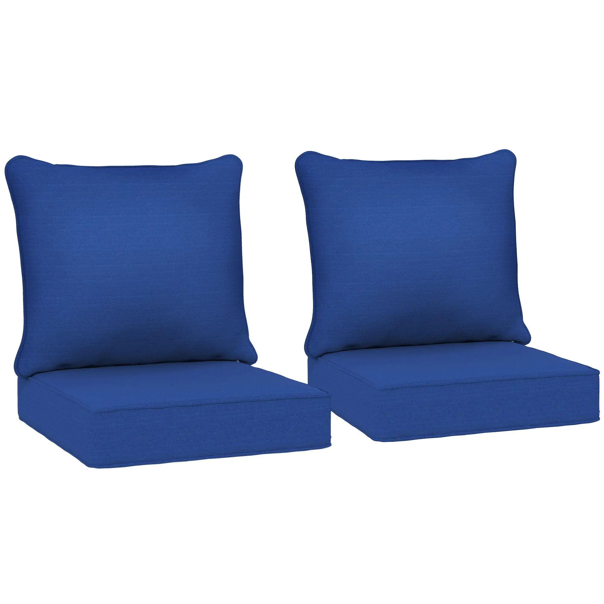Outsunny Set of 2 24x24in Foam-Filled Large Outdoor Deep Seat Cushions, Fade-Resistant, Water-Resistant, Indoor Outdoor Cushions for Patio Chairs, Sofas, Porch & Lounge Chairs, Gray, Cushions For Porch