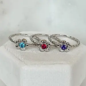 Wild Rose Rings - Sterling Silver Birthstones - Letney Jewelers ORIGINAL