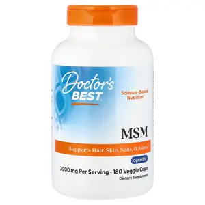 Doctor's Best MSM, 180 Veggie Caps (1,000 mg per Capsules)