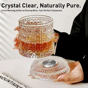 Elegant LED Glowing 360° Rotating Crystal Tumbler – Dynamic Color-Transforming Light Barware, Upscale Nightlife & Celebration Drinkware, Exquisite Gift Package iced drink