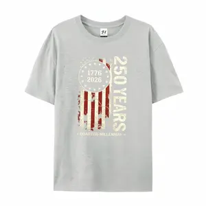 250 Years 1776-2026 Quarter-Millennial American Flag Graphic T-Shirt, Patriotic 250th Anniversary Cotton Oversized Comfort Outfit, Vintage USA Fashion Tee, Casual Crew Neck Navy Short Sleeve Top, Perfect 4th of July & Holiday Gift For Proud Americans