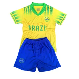 Soccer Jersey Outfits Sporting Clothes BR Fans Breathable Polyester Youths Football Uniforms For Child/Kids