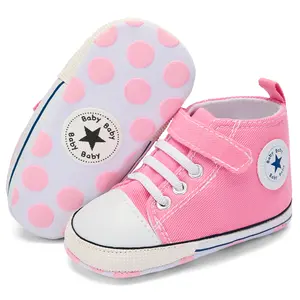 Baby Shoes Infant Shoes for 0–18 Months  Comfy Baby Canvas Sneakers for First Walkers Indoor Outdoor Slippers  Infant High Tops Shoes Todddler Non-Slip Unisex Snearkers for 0-1.5 Year olds Lightweight and Flexible for Tiny Baby #SummerWins#DealsForYouDays