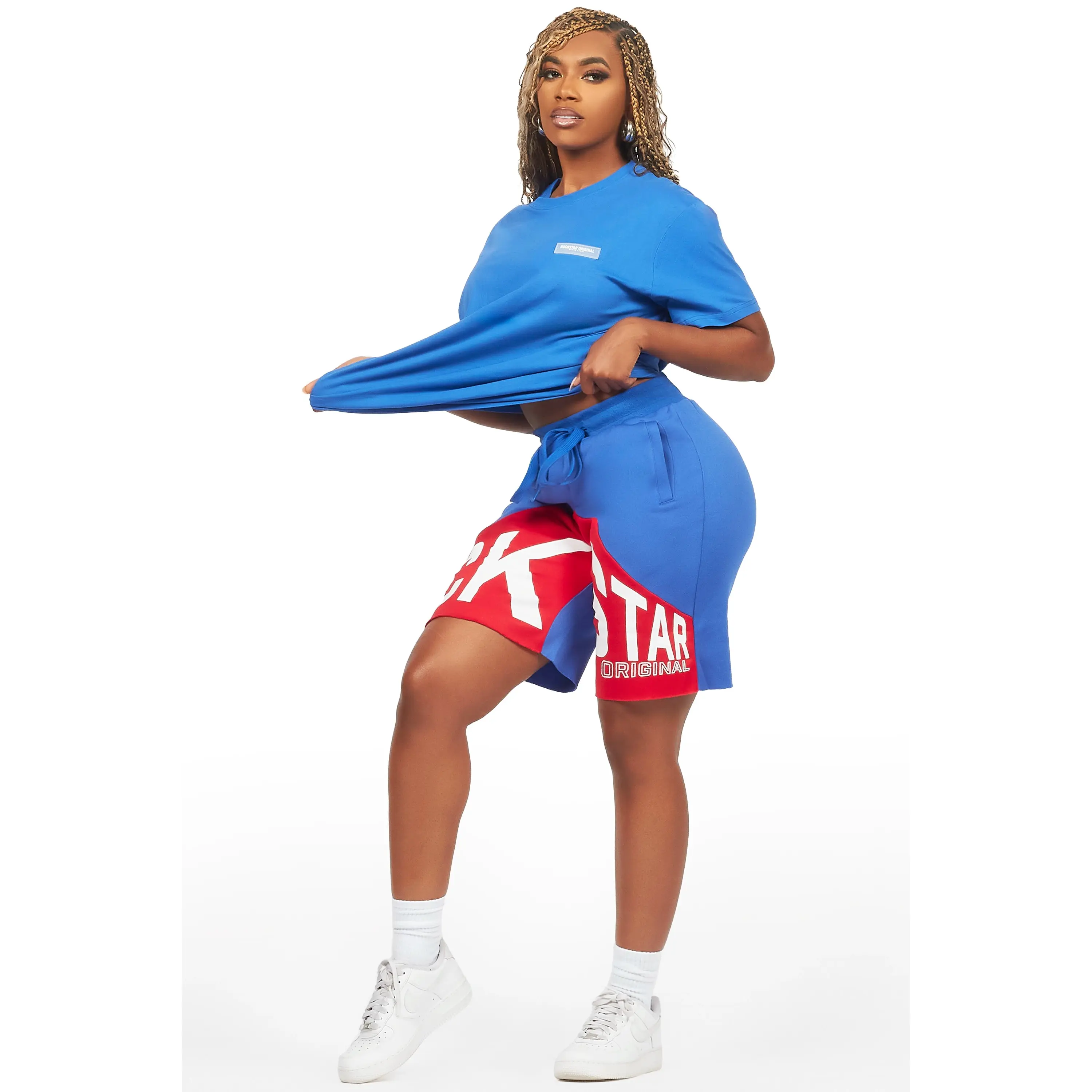 Diona Royal Blue T-Shirt Short Set