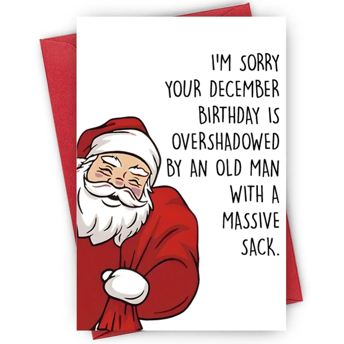 Cartoon Santa Claus Birthday Card, 1/3/5 Counts Lovely and Kind Santa Claus Birthday Card, Wishing You, Friends, Colleagues and Lovers