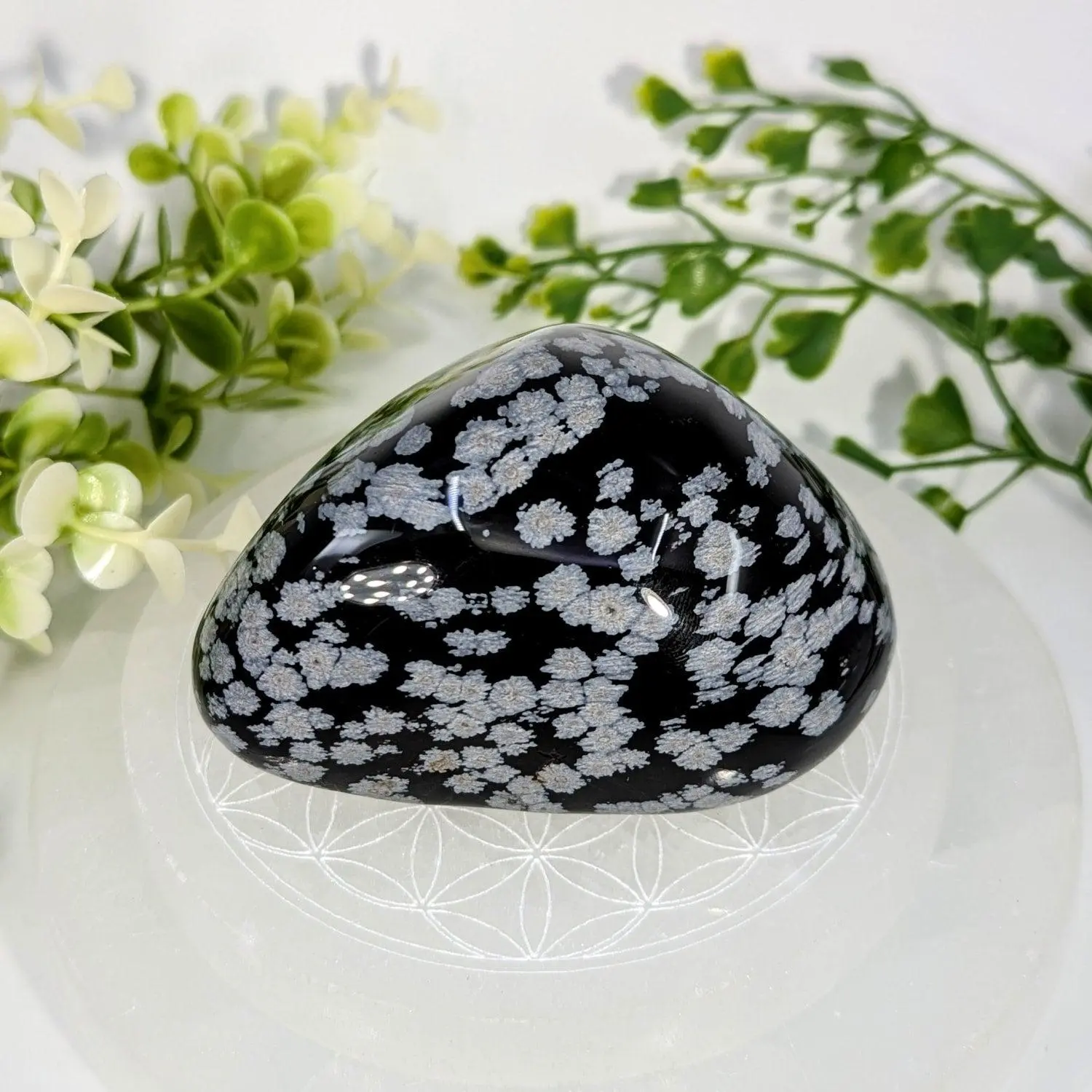 Snowflake Obsidian Stone - 3.2 Inch