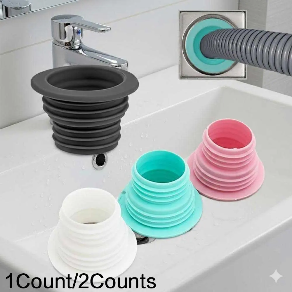 Durable Silicone Drain Sealer & Anti-Overflow Gasket for Sink, Washing Machine Pipe. Leak, Odor, Clog & Insect Proof. Anti-Slip, Mold Resistant, Universal Seal Ring Kit, Bathroom Accessory, Bathroom Drain Stopper
