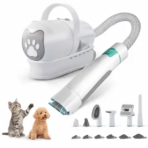 7 in 1 Dog Grooming Vacuum Kit, Cat & Dog Hair Vacuum Brush for Shedding - Includes Deshedding Mitts, Rollers, Nail & Paw Trimmer