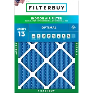 Filterbuy 16x20x2 Air Filter (1-Pack), Pleated MERV 13 Optimal Defense HVAC AC Furnace Air Filters (Actual Size: 15.50 x 19.50 x 1.75 Inches)