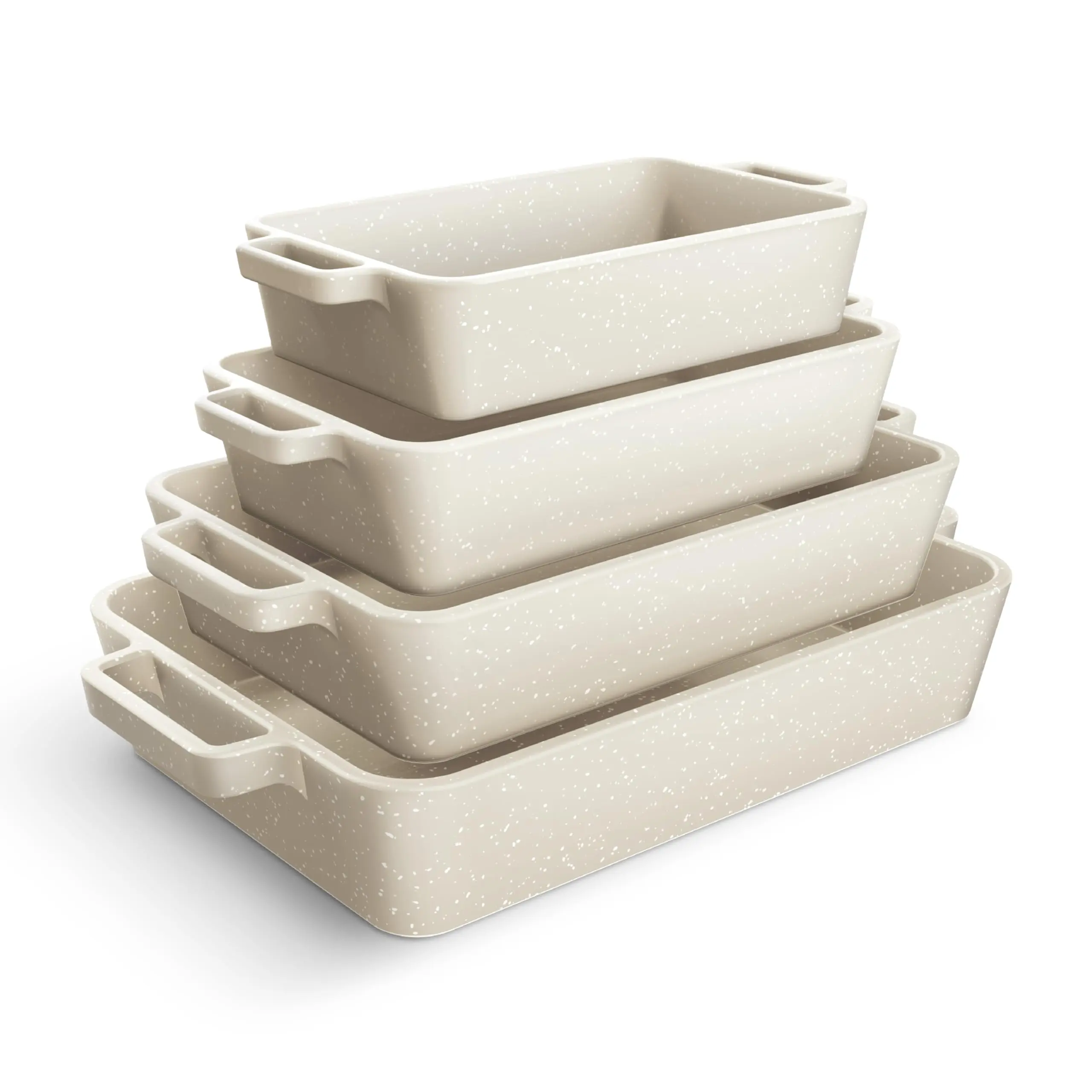 COOK WITH COLOR Ceramic Bakeware Set of 4, Porcelain Casserole Dishes for Oven, Rectangular Baking Dish Set with Handles, Oven Safe for Lasagna, Baking, Roasting & Serving