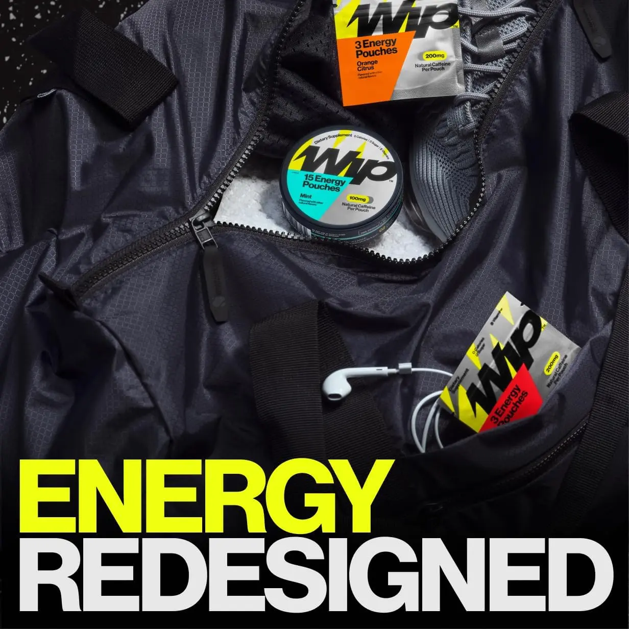 Wip Energy Pouches | 200mg Natural Caffeine | Vitamins and