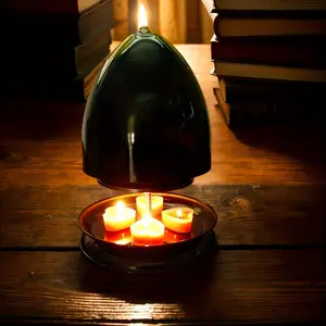 Multi-functional outdoor tea wax heater with hand warmer and candle holder, battery-free, heats 4-6 candles for cozy home ambiance