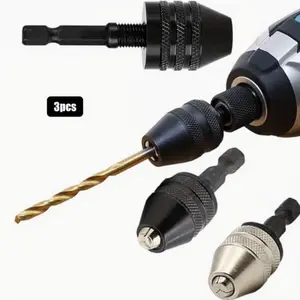 3pcs 1/4" Hex Shank Converters - Small Diameter Drill Extensions for Impact Driver (0.6-8mm, 0.3-3.6mmX2), Precision Machining Tools, Metal Construction, No Power Required, Ideal for DIY Projects & Professional Use,