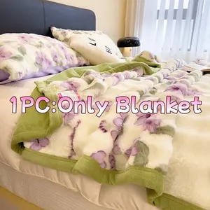 Luxurious Rabbit Fur Touch Blanket, 600g High Weight Milk Velvet Fabric, Dual Softness, Thickened Drape, A-Class Skin-Friendly, Multi-Use Sofa Bedroom