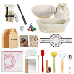 Complete Sourdough Fermentation Set, Includes Sourdough Basket, Jar, Baking Tools, Baking Supplies, Bakeware, Perfect Gift for Bakers, Women, Moms