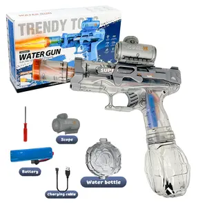 2026 FS Ultimate Electric Water Blaster (Safe Orange Tip) with Glowing Flame Muzzle, Fully Automatic 700cc High Capacity Squirt Gun, 32FT Range, Summer Pool Toy for Kids & Adults