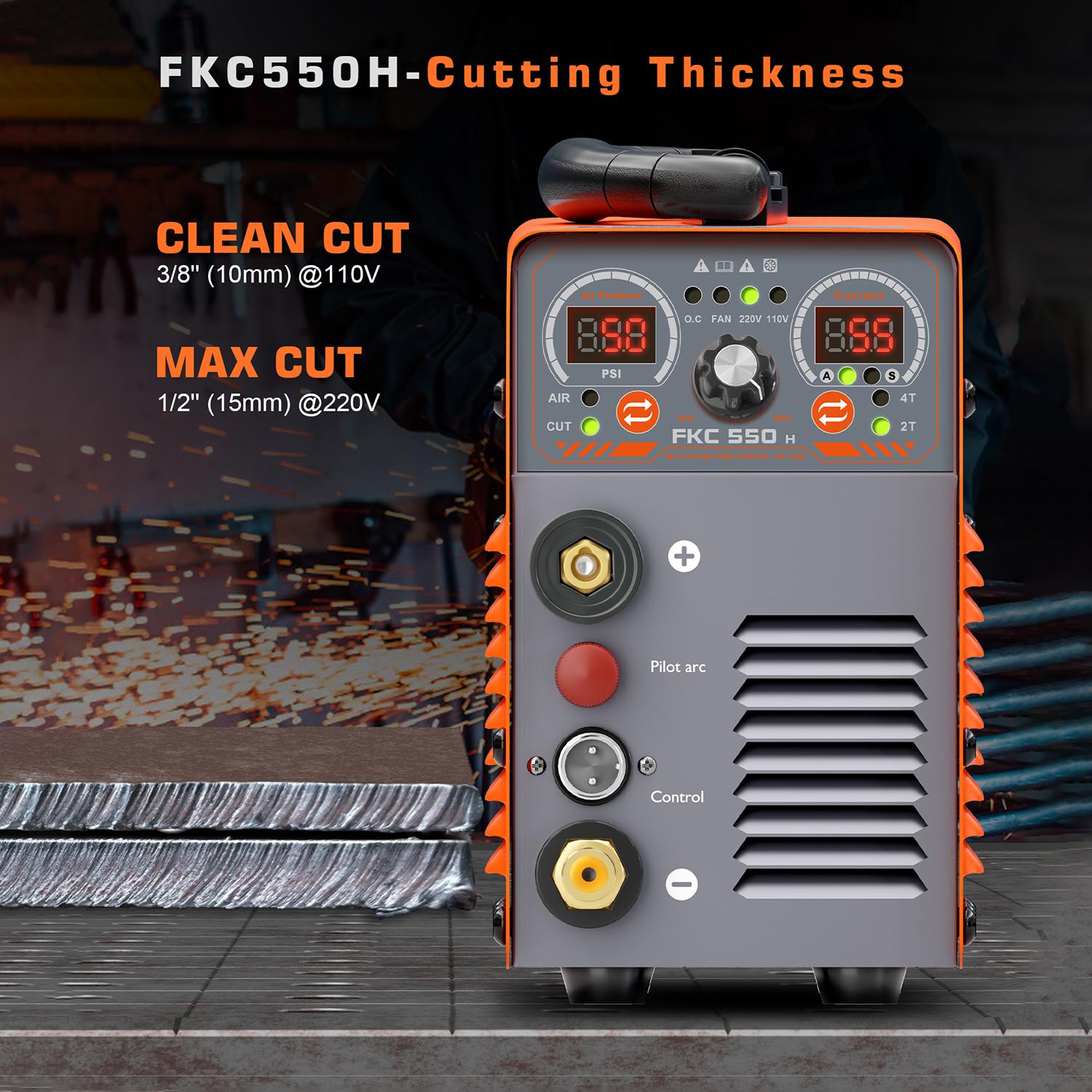 FAIFANNKE 55A Plasma Cutter, Dual Voltage 110V/220V, High-Frequency Non-Touch Pilot ARC Plasma Cutting Machine, 3/4" Max Cut, 1/2"Clean Cut, 2T/4T, Post Flow Cooling, Best for Beginner Visit the FEIFANKE Store FAIFANNKE 55A Plasma Cutter, Dual Voltage 110V/220V, High-Frequency Non-Touch Pilot ARC Plasma Cutting Machine, 3/4" Max Cut, 1/2"Clean Cut, 2T/4T, Post Flow Cooling, Best for Beginner Visit the FEIFANKE Store