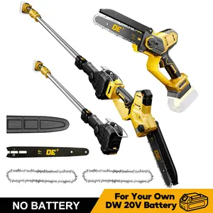2-in-1 Cordless Electric Pole Saw with Extension, for DeWalt 20V Max Battery, Brushless 8" Mini Chainsaw for Tree Trimming, Battery Powered Pole Saw,  (Battery Not Included)
