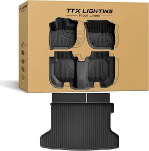 For Honda HRV HR-V 2016-2022 (AWD Models ONLY), Original TPE Floor Mats & Cargo Liner, All Weather 1st & 2nd Row Full Set Car Floor Liners with Trunk Mat Black