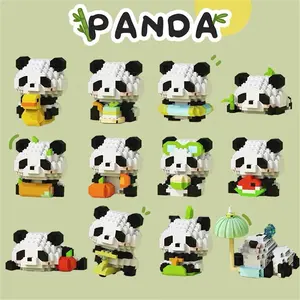 DIY Panda Plush Blind Box, Blind Bag, Building Block Assembly Toy, Random 1 Piece, Compatible with Lego, Desktop Decoration, Holiday Gift