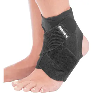 MUELLER Sports Medicine Adjustable Ankle Brace for Men and Women, Ankle Stabilizer for Compression and Pain Relief Support, Ideal for Sprains, Strains, Arthritis, Black, One Size