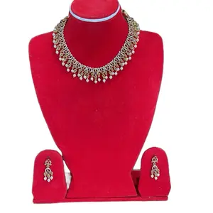 Traditional AD Necklace with Matching Earrings - Elegant Design Jewelry Set