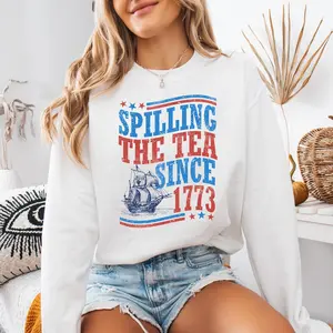 Spilling The Tea Since 1773 Sweatshirt, Funny History Teacher Tshirt, History Lover Gift, Tea Party, Boston Hoodie Tops