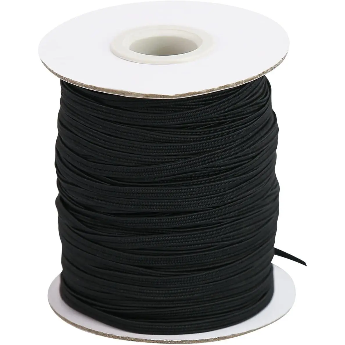 Flat Elastic Band for Sewing, 1/8 inch 50 Yards High Elasticity Black Elastic Cord Elastic Rope Knit Elastic Spool for Sewing DIY Crafts(Black, 1/8 Inch * 50 Yard)