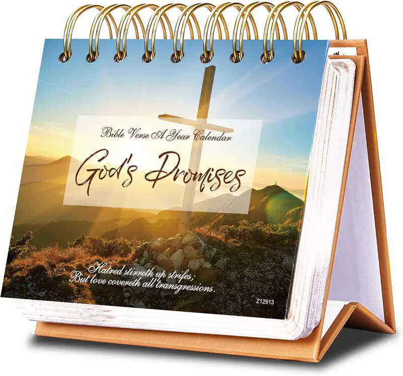 2025 Desk Calendar - Daily Bible Quotes - 4.9" x 4.5" - Undated - 366 Days of Inspiration