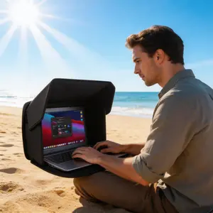 2-in-1 Sunshade Laptop Case for 16 Inch - Upgraded Anti-Glare Privacy Sleeve, Portable Sun Hood for Outdoor Work & Travel, Perfect Gift for Digital Nomads