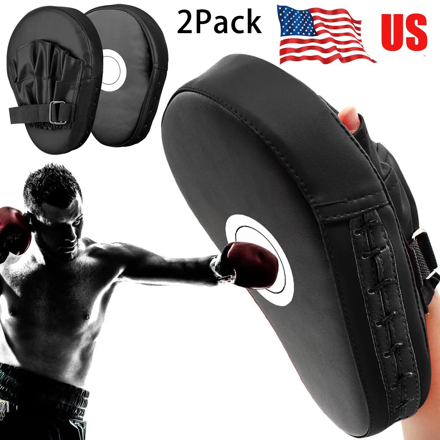 Boxing Training Gear - 2Pcs Boxing Focus Mitts with 5-Finger Design, Abrasion-Resistant Material, Adjustable Wrist Strap for Pro Training