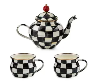 MacKenzie- Childs 4 Cup Tea Pot and Set of 2 Mugs