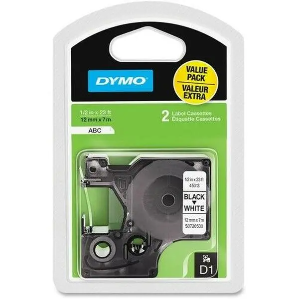 DYMO 1926208 D1 0.5 in. x 23 ft. Poly Tape, White - Pack of 2