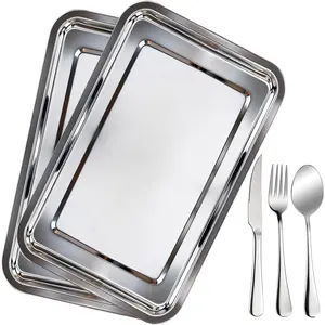 Stainless Steel Baking Sheet Pan Set of 2,11.6 x 15.6 inch Nonstick Bakeware Baking Sheet Toaster Oven Tray Pans Heavy Duty Cookie Sheets for Baking,Roasting,Kitchen