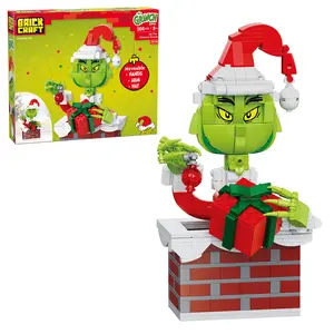 Brickcraft The Grinch Up the Chimney Building Set, 504-Piece Collectible Model Kit for Adults & Teens 8+