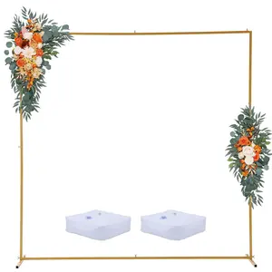 8 x 8 FT Square Wedding Backdrop Stand, Backdrop Holder, Metal Balloon Arch Background Stand for Party and Ceremony