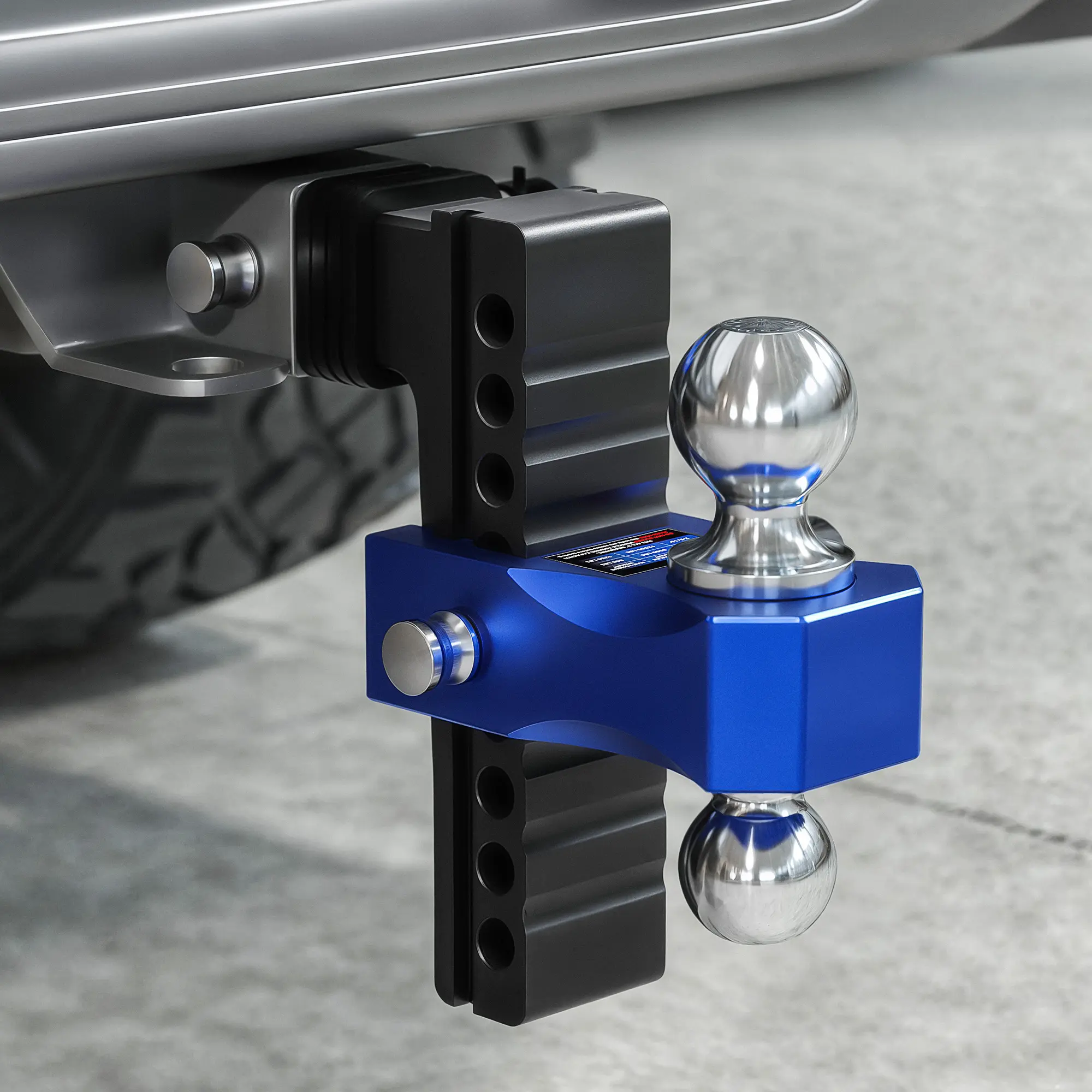 Orion Motor Tech Adjustable Trailer Hitch, 12500-18500 lbs Heavy Duty Dual Ball Mount, Fits 2" & 2.5" Receiver, 6"/8" Drop, Heavy Duty Aluminum Drop Hitch for Truck with 3 Anti-Theft Locking Hitch Pins