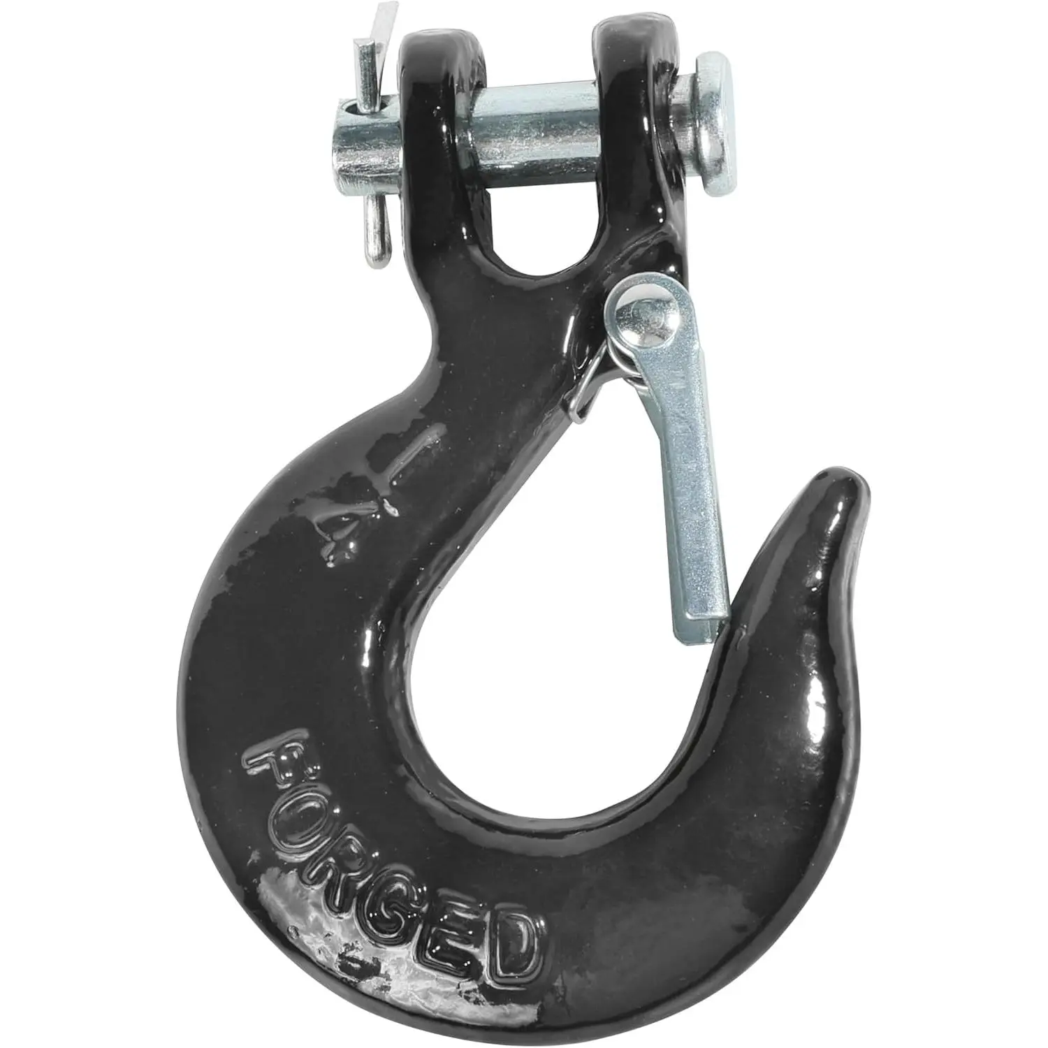 Winch Hook,Chain Hook,1/4 inch Clevis Slip Hook with Safety Latch, Accessories Heavy Duty Safety Chain Hook,Forged Steel Towing Winch Hook for ATV UTV,Fit 3/16" 1/4" Synthetic Winch Rope
