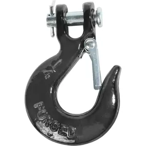 Winch Hook,Chain Hook,1/4 inch Clevis Slip Hook with Safety Latch, Accessories Heavy Duty Safety Chain Hook,Forged Steel Towing Winch Hook for ATV UTV,Fit 3/16" 1/4" Synthetic Winch Rope