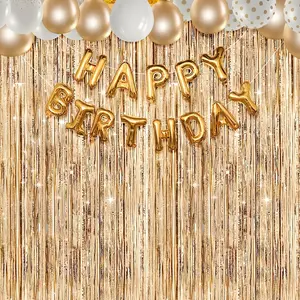 Colorful Glitter Foil Park Metallic Ribbon Tassel, Durable Plastic Party Backdrop Streamer, Ideal for Birthdays & Weddings, Dance Decorations