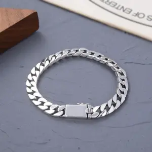 S925 Silver-Plated Cuban Chain Bracelet | Vintage Hip Hop Style, Anti-Tarnish For Men Women